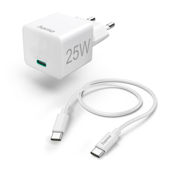 Hama Laddare USB-C med USB-C Kabel PD 25W 1,5m Kabel Vit i gruppen SMARTPHONE & SURFPLATTOR / Laddare & Kablar / Väggladdare / Väggladdare Typ C hos TP E-commerce Nordic AB (C71155)
