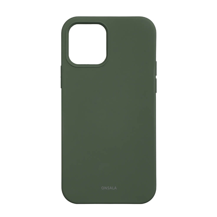 Onsala Backcover Sil Touch iPhone 12/12 Pro Olive Green i gruppen SMARTPHONE & SURFPLATTOR / Mobilskydd / Apple / iPhone 12/12 Pro / Skal hos TP E-commerce Nordic AB (C71192)