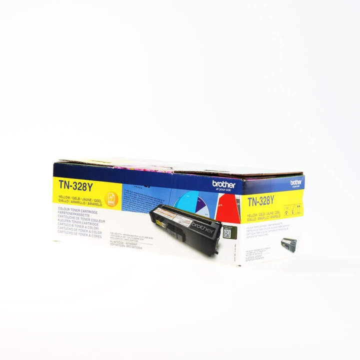Brother Toner TN328Y TN-328 Gul i gruppen DATORER & KRINGUTRUSTNING / Skrivare & Tillbehör / Bläck & Toner / Toner / Brother hos TP E-commerce Nordic AB (C71324)