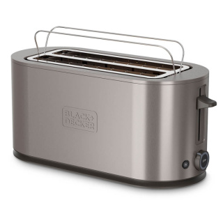 BLACK+DECKER Brödrost 2 Långa Slitsar Rostfritt Stål