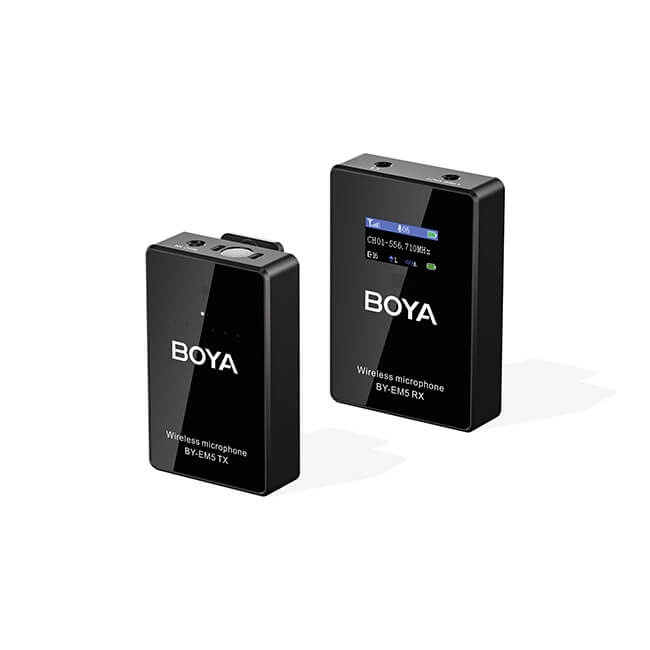 BOYA Trådlös UHF-Mikrofon x1 BY-EM5-K1 i gruppen HEMELEKTRONIK / Ljud & Bild / Handhållna mikrofoner hos TP E-commerce Nordic AB (C71527)