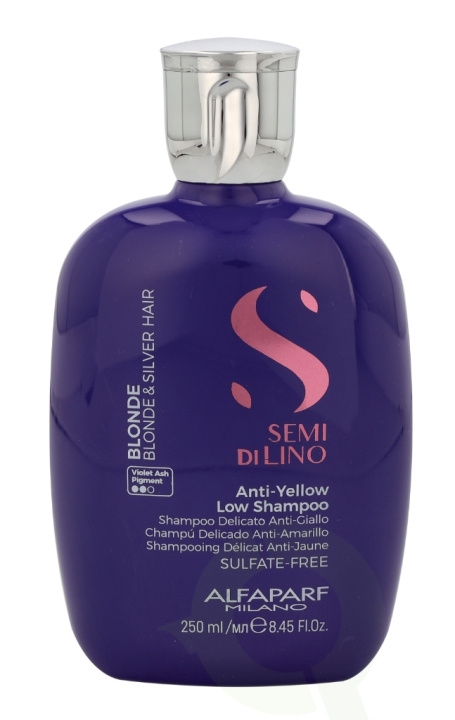 Alfaparf Semi Di Lino Anti-Yellow Low Shampoo 250 ml i gruppen SKÖNHET & HÄLSA / Hår & Styling / Hårvårdsprodukter / Hårfärg / Silverschampo hos TP E-commerce Nordic AB (C73064)