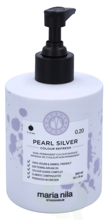 Maria Nila Colour Refresh Non-Permanent Colour Mask 300 ml 0.20 Pearl Silver i gruppen SKÖNHET & HÄLSA / Hår & Styling / Hårvårdsprodukter / Hårinpackning hos TP E-commerce Nordic AB (C73620)