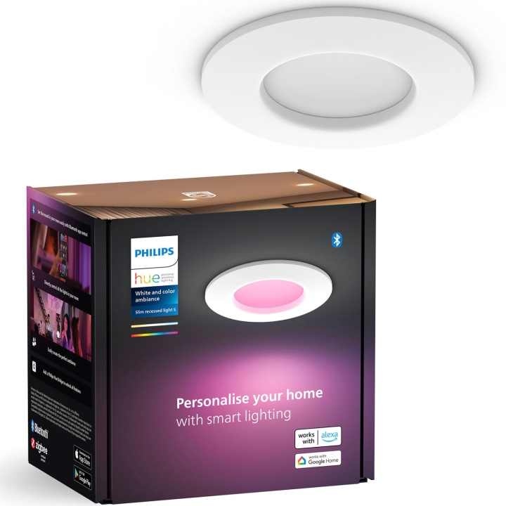 Philips Hue Slim Downlight S 90mm White and Color Ambiance Vit 1-pack i gruppen HEMELEKTRONIK / Belysning / Taklampor hos TP E-commerce Nordic AB (C74714)