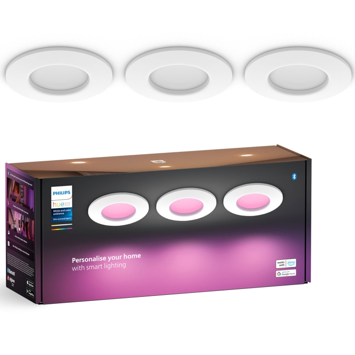 Philips Hue Slim Downlight S 90mm White and Color Ambiance Vit 3-pack i gruppen HEMELEKTRONIK / Belysning / Taklampor hos TP E-commerce Nordic AB (C74715)