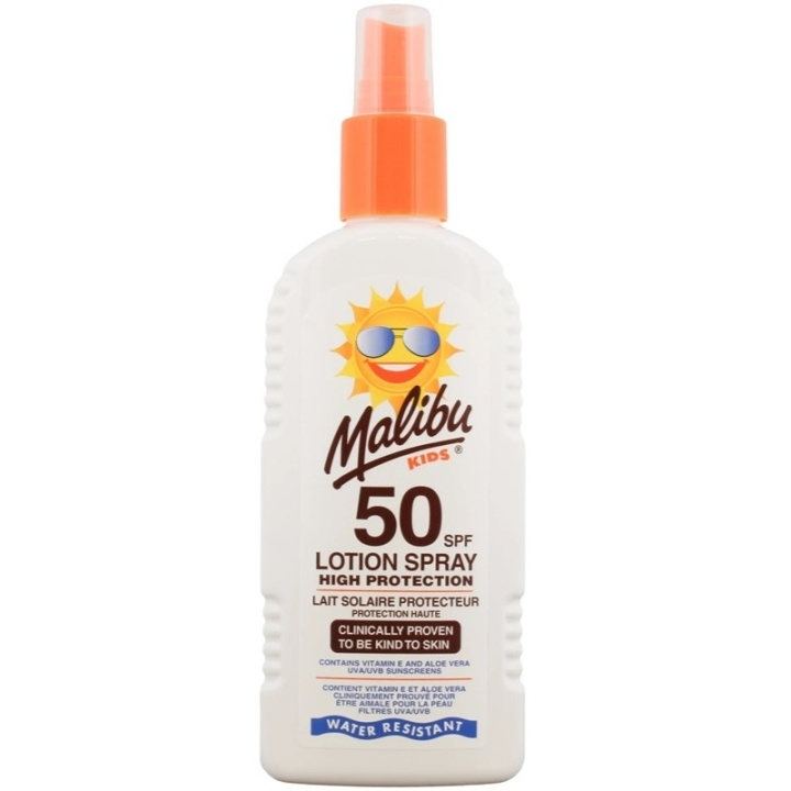 Malibu Kids Lotion Spray SPF50 200ml i gruppen SKÖNHET & HÄLSA / Hudvård / Solskydd & Tanning / Solskydd hos TP E-commerce Nordic AB (C74759)