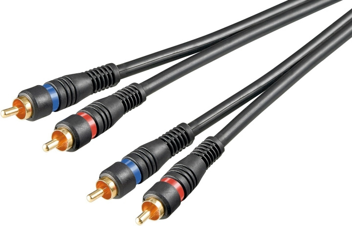 Goobay 2 x RCA - 2 x RCA ljudkabel, 0,2 m i gruppen HEMELEKTRONIK / Kablar & Adaptrar / RCA-kablar & adaptrar / Kablar hos TP E-commerce Nordic AB (C75120)