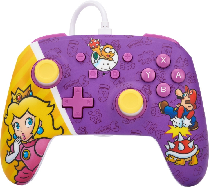 PowerA Förbättrad trådbunden handkontroll, Princess Peach Battle, Switch i gruppen HEMELEKTRONIK / Spelkonsoler & Tillbehör / Nintendo Switch / Tillbehör hos TP E-commerce Nordic AB (C75380)