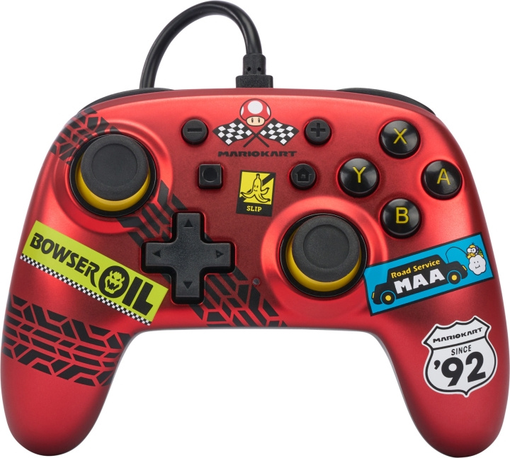 PowerA Nano trådbunden handkontroll, Mario Kart: Racer Red, Switch i gruppen HEMELEKTRONIK / Spelkonsoler & Tillbehör / Nintendo Switch / Tillbehör hos TP E-commerce Nordic AB (C75381)