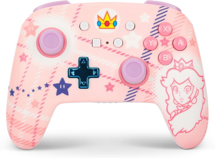 PowerA Enhanced trådlös handkontroll, Princess Peach Plaid, Switch i gruppen HEMELEKTRONIK / Spelkonsoler & Tillbehör / Nintendo Switch / Tillbehör hos TP E-commerce Nordic AB (C75425)