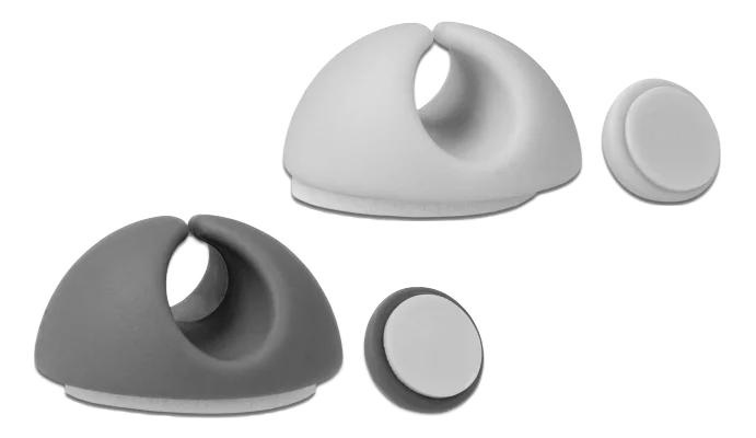 DeLOCK Adhesive cable holder, 6-pack, 3x grey, 3x white, TRP i gruppen HEMELEKTRONIK / Kablar & Adaptrar / Kabelhantering hos TP E-commerce Nordic AB (C75527)