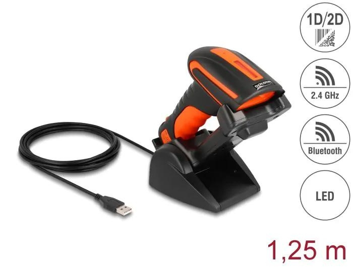 DeLOCK Industrial Barcode Scanner 1D and 2D incl charging station i gruppen DATORER & KRINGUTRUSTNING / Datortillbehör / Streckkodsläsare hos TP E-commerce Nordic AB (C75532)