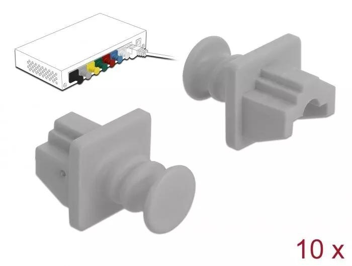 DeLOCK Dust Cover for RJ45 jack 10 pieces grey i gruppen DATORER & KRINGUTRUSTNING / Datorkablar / Nätverkskablar / Adaptrar & Skarvdon hos TP E-commerce Nordic AB (C75535)