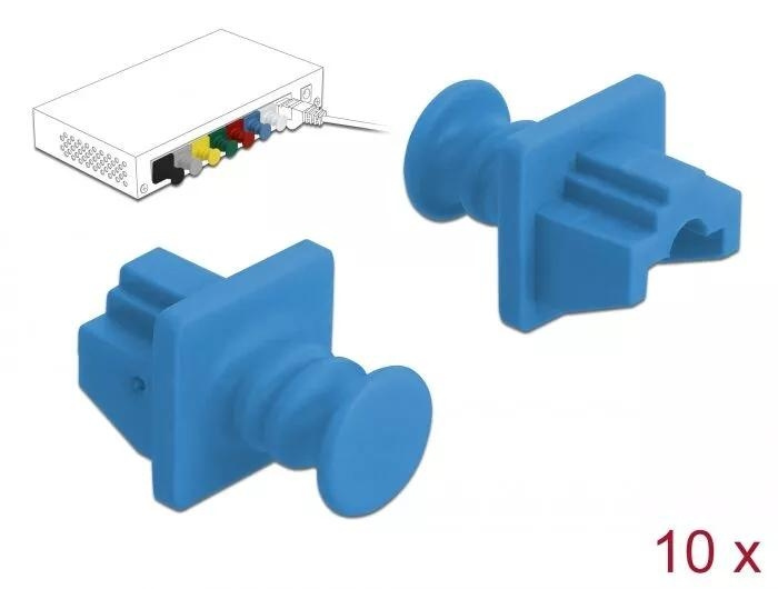 DeLOCK Dust Cover for RJ45 jack 10 pieces blue i gruppen DATORER & KRINGUTRUSTNING / Datorkablar / Nätverkskablar / Adaptrar & Skarvdon hos TP E-commerce Nordic AB (C75536)