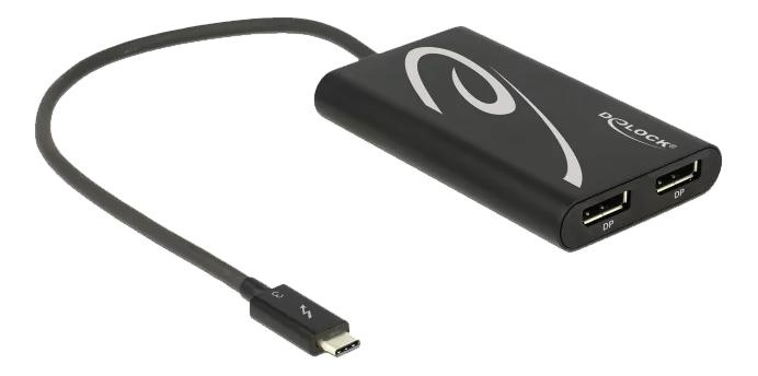 DeLOCK Adapter Thunderbolt™ 3 male > 2 x DisplayPort female 4K 60Hz i gruppen DATORER & KRINGUTRUSTNING / Datorkablar / DisplayPort / Adaptrar hos TP E-commerce Nordic AB (C75623)