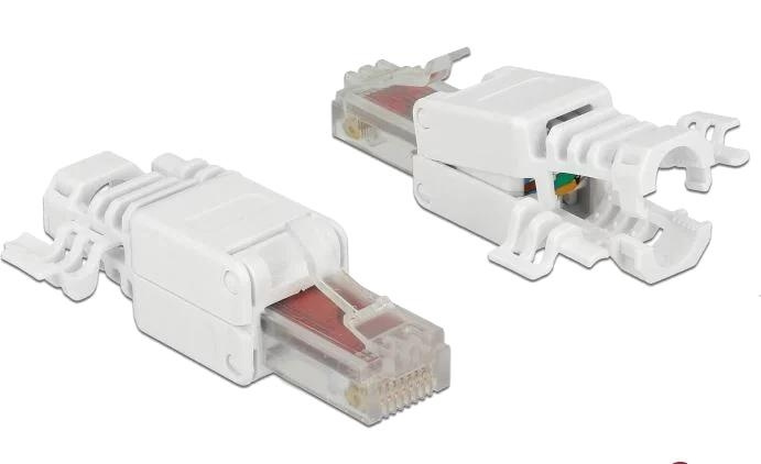 DeLOCK RJ45 plug Cat.6 UTP toolfree 2 pieces i gruppen DATORER & KRINGUTRUSTNING / Datorkablar / Nätverkskablar / Adaptrar & Skarvdon hos TP E-commerce Nordic AB (C75654)