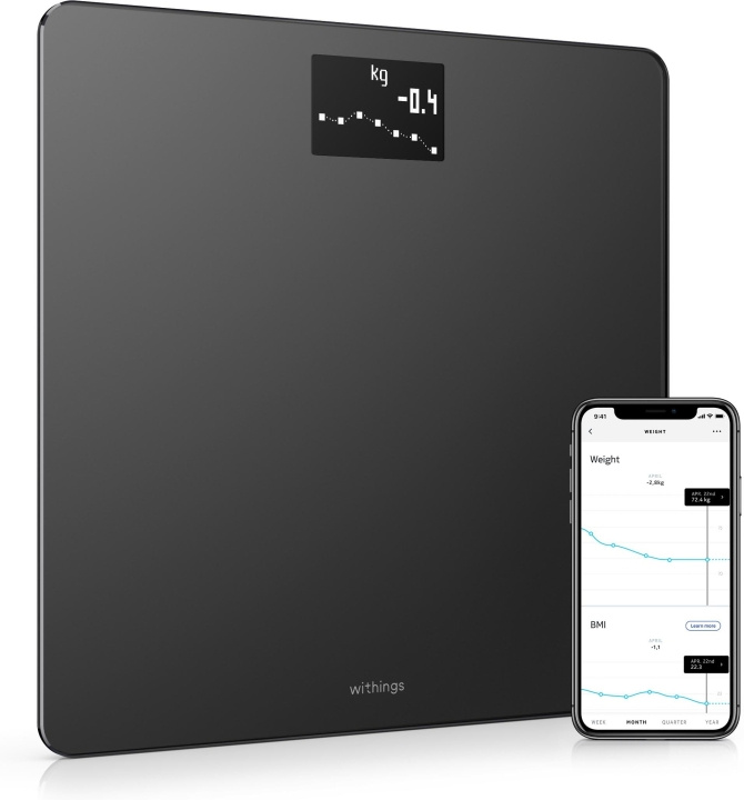 Withings Kroppsvåg, svart i gruppen SKÖNHET & HÄLSA / Hälsovård / Personvågar hos TP E-commerce Nordic AB (C76049)