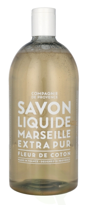 Compagnie De Provence Marseille Liquid Soap 1000 ml Cotton Flower i gruppen SKÖNHET & HÄLSA / Hudvård / Kroppsvård / Bad & Duschcreme hos TP E-commerce Nordic AB (C76371)