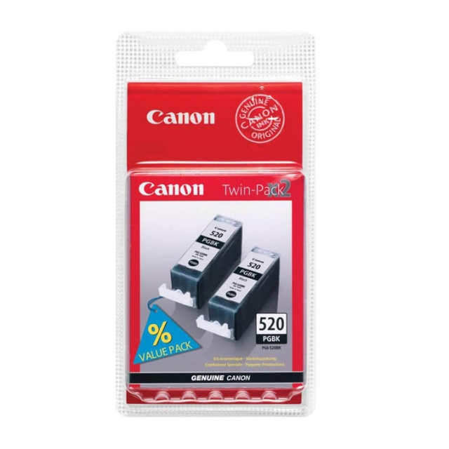 Canon Bläck 2932B019 PGI-520 Svart Twin-pack i gruppen DATORER & KRINGUTRUSTNING / Skrivare & Tillbehör / Bläck & Toner / Bläckpatroner / Canon hos TP E-commerce Nordic AB (C76495)