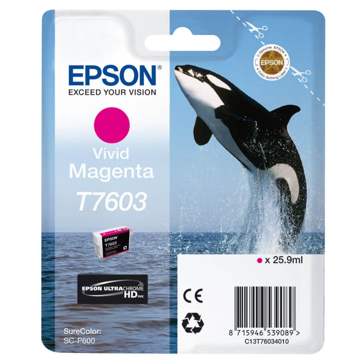 Epson Ink UltraChrome HD T76034N10 Vivid Magenta i gruppen DATORER & KRINGUTRUSTNING / Skrivare & Tillbehör / Bläck & Toner / Bläckpatroner / Epson hos TP E-commerce Nordic AB (C76543)