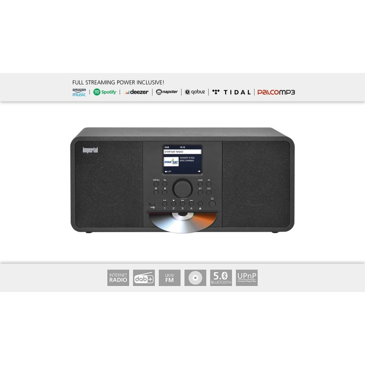 imperial DABMAN i205 CD Hybrid Stereo Radio DAB+ / FM / Internet / Bluetooth Svart i gruppen HEMELEKTRONIK / Ljud & Bild / Hemmabio, HiFi & Bärbart / Radio & Väckarklockor / Radio hos TP E-commerce Nordic AB (C76567)