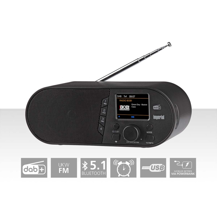 imperial DABMAN d105 Kompakt DAB+ /FM / Bluetooth-radio Svart i gruppen HEMELEKTRONIK / Ljud & Bild / Hemmabio, HiFi & Bärbart / Radio & Väckarklockor / Radio hos TP E-commerce Nordic AB (C76573)