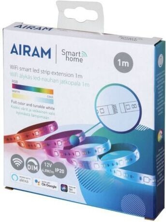 Airam SmartHome Strip LED-stripförlängare, 1m, 12 V, RGBW, Wifi i gruppen HEM, HUSHÅLL & TRÄDGÅRD / Smarta hem / Smart belysning hos TP E-commerce Nordic AB (C77380)
