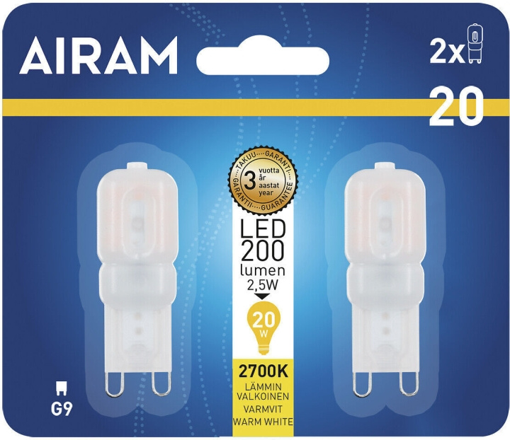 Airam LED-lampa dome opal G9 glödlampa 200 lm 2-pack i gruppen HEMELEKTRONIK / Belysning / LED-lampor hos TP E-commerce Nordic AB (C77528)