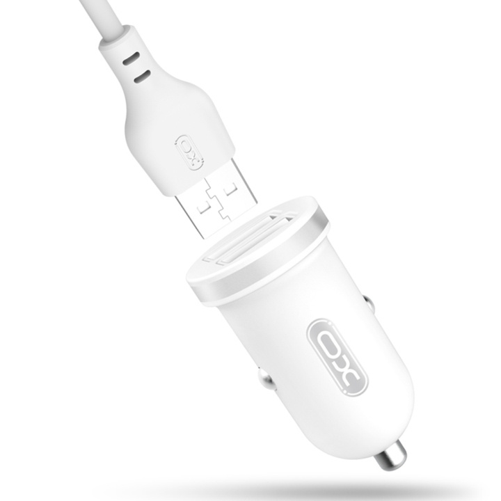 XO billaddare TZ08 2x USB 2,1A vit + blixtkabel i gruppen SMARTPHONE & SURFPLATTOR / Laddare & Kablar / Billaddare / Billaddare Lightning hos TP E-commerce Nordic AB (C79141)
