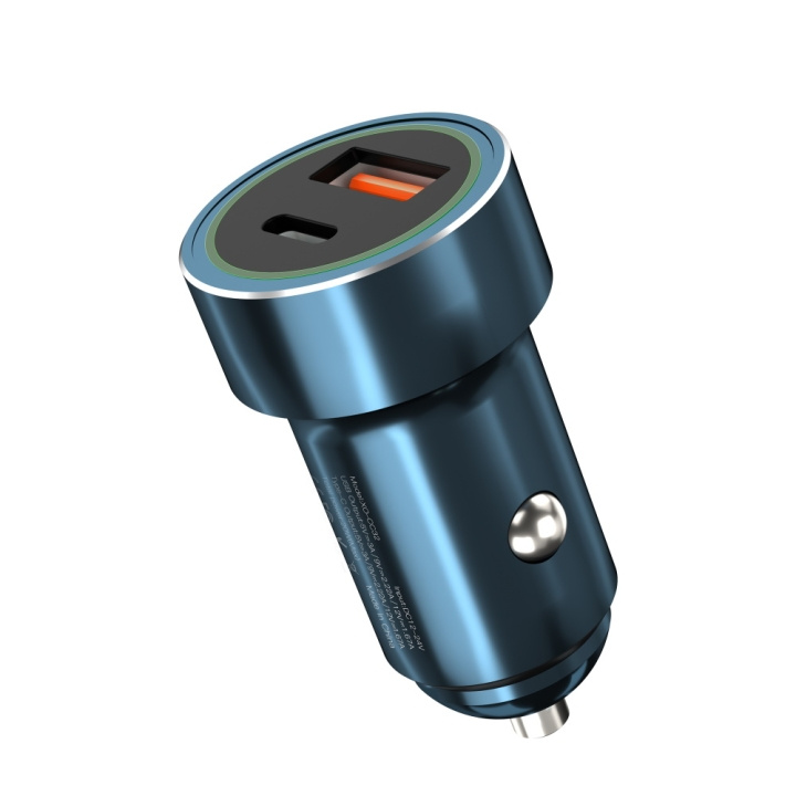 XO billaddare CC32 PD QC 3.0 20W 1X USB 1x USB-C blå i gruppen SMARTPHONE & SURFPLATTOR / Laddare & Kablar / Billaddare / Billaddare USB hos TP E-commerce Nordic AB (C79153)
