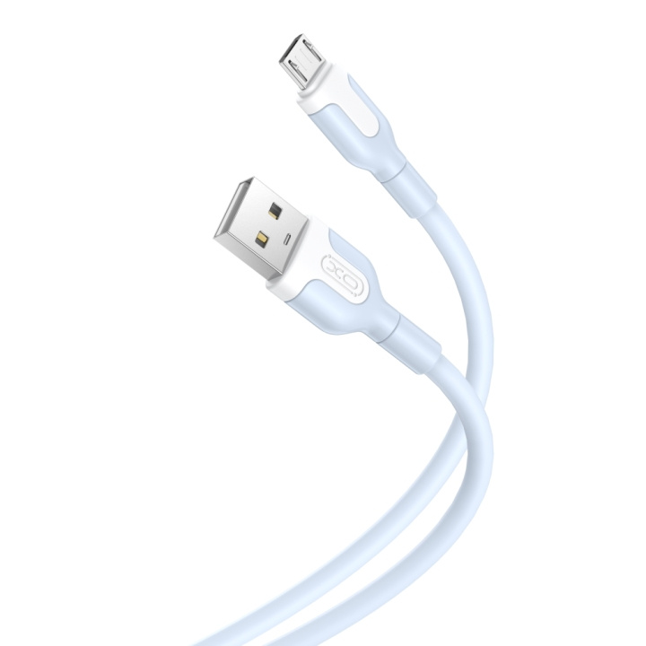 Produktfoto för XO USB Till MicroUSB 1m Kabel 2.1A NB212 - Blå