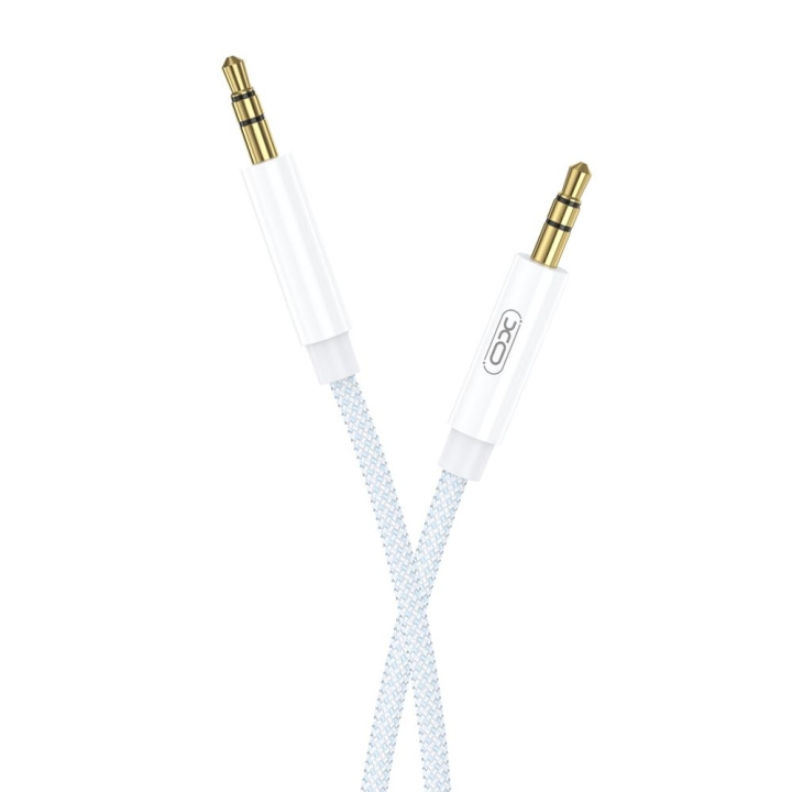 XO ljudkabel NB-R211C jack 3,5mm - jack 3,5mm 1,0 m vit-blå i gruppen HEMELEKTRONIK / Kablar & Adaptrar / Ljud Analog / AUX-kablar 3,5 mm hos TP E-commerce Nordic AB (C79193)