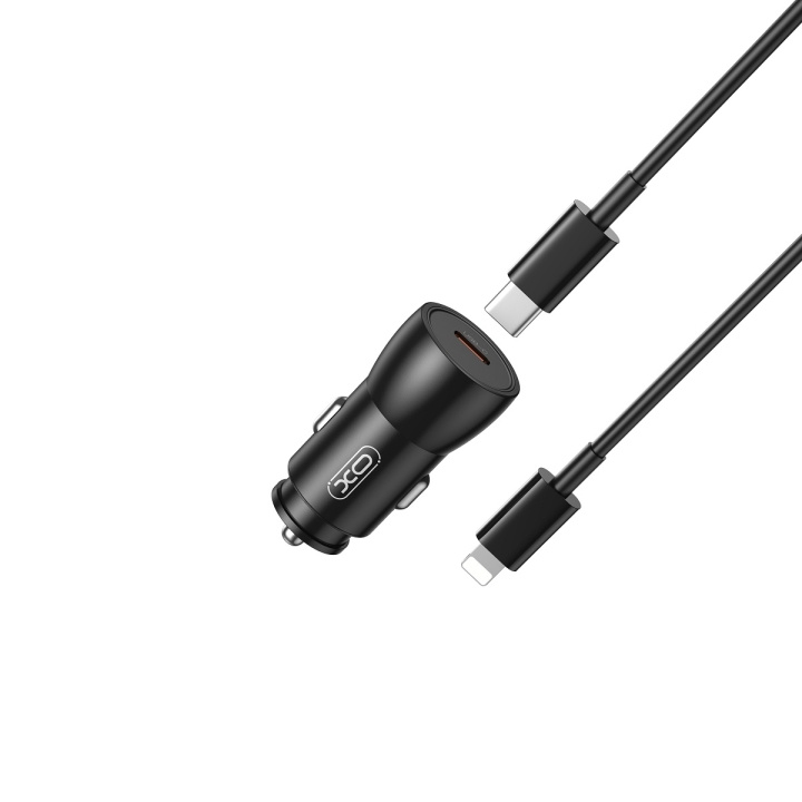 XO billaddare CC57 PD 25W 1x USB-C svart + USB-C - Lightning-kabel i gruppen SMARTPHONE & SURFPLATTOR / Laddare & Kablar / Billaddare / Billaddare Typ C hos TP E-commerce Nordic AB (C79285)