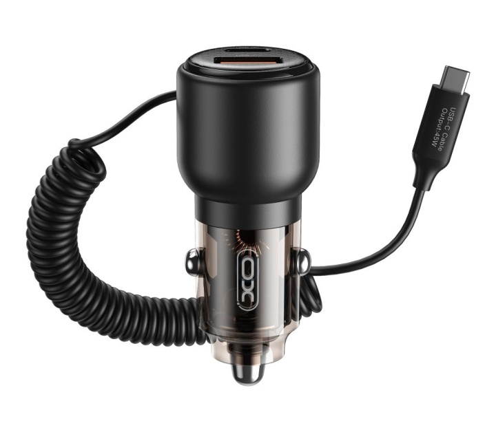 XO billaddare CC59 65W 1x USB 1x USB-C tarnish med USB-C-kabel + USB-C - USB-C-kabel i gruppen SMARTPHONE & SURFPLATTOR / Laddare & Kablar / Billaddare / Billaddare Typ C hos TP E-commerce Nordic AB (C79307)