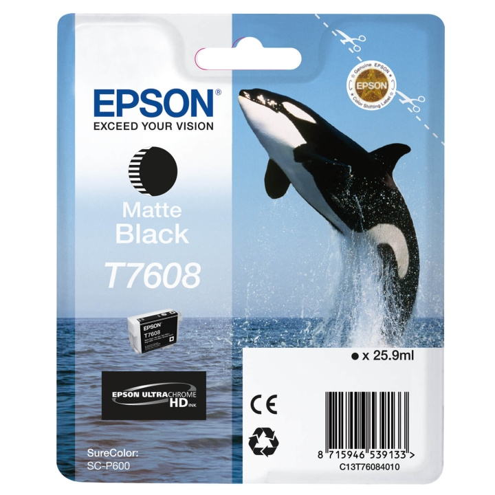 Epson Ink UltraChrome HD T76084N10 Matte Black i gruppen DATORER & KRINGUTRUSTNING / Skrivare & Tillbehör / Bläck & Toner / Bläckpatroner / Epson hos TP E-commerce Nordic AB (C79465)