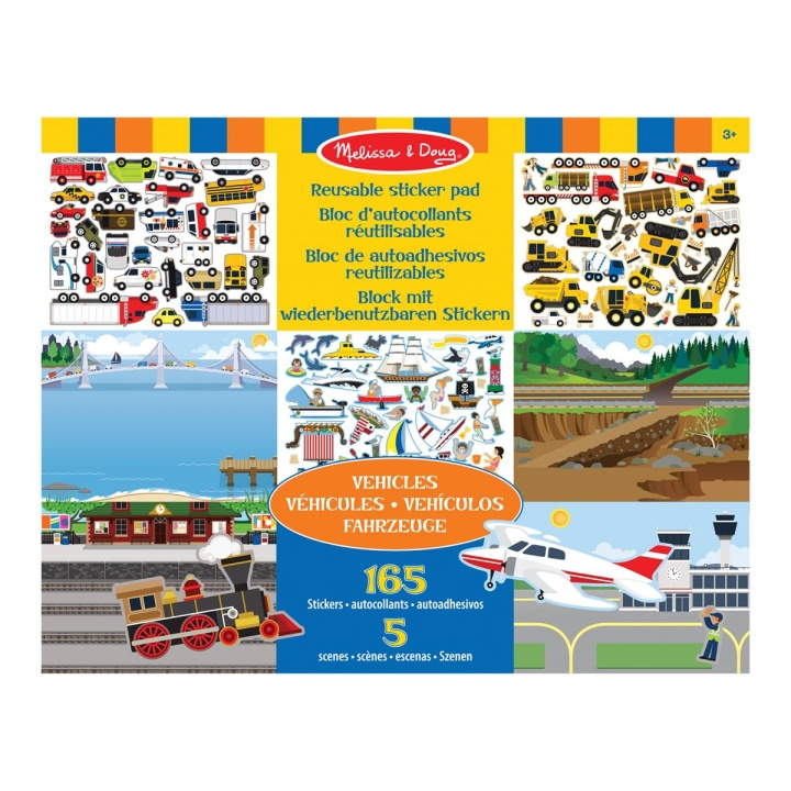 Melissa & Doug Återanvändbara klistermärken Pad Fordon i gruppen LEKSAKER, BARN- & BABYPRODUKTER / Leksaker / Pyssel hos TP E-commerce Nordic AB (C79765)
