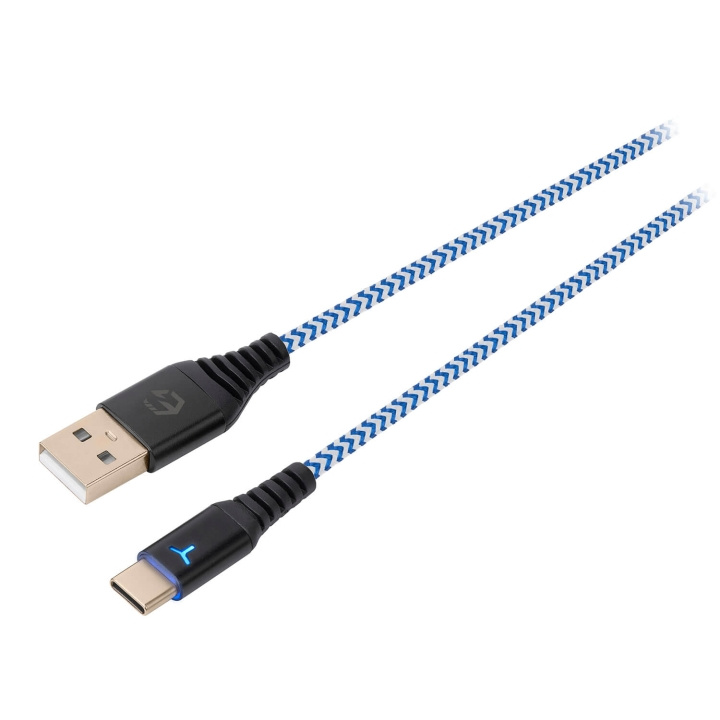 EgoGear Kabel SCH10 Vit/Blå Typ-C 3m Flätad för PS5 i gruppen HEMELEKTRONIK / Spelkonsoler & Tillbehör / Sony PlayStation 5 / Tillbehör hos TP E-commerce Nordic AB (C81325)