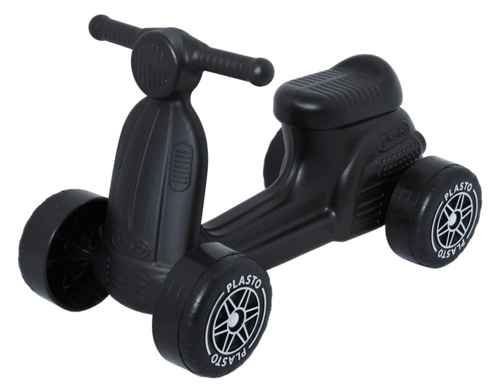 Plasto Sitt spark Scooter med tysta hjul, svart, sitthöjd 22 cm, längd 50cm i box i gruppen LEKSAKER, BARN- & BABYPRODUKTER / Uteleksaker / Trädgårdsleksaker hos TP E-commerce Nordic AB (C81739)