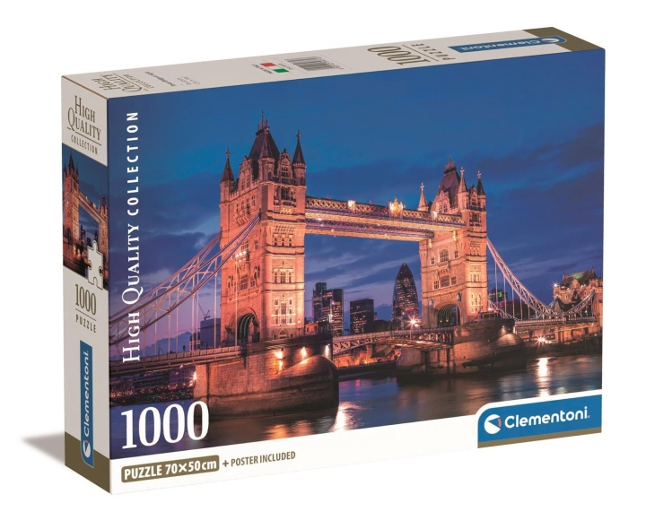 Clementoni 1000 st CB High Quality Collection Tower Bridge på natten i gruppen SPORT, FRITID & HOBBY / Hobby / Pussel hos TP E-commerce Nordic AB (C81956)