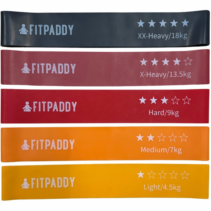 Fitpaddy Elastiska Band Set 5st i gruppen SPORT, FRITID & HOBBY / Träningsredskap / Träningsredskap & tillbehör hos TP E-commerce Nordic AB (C82832)