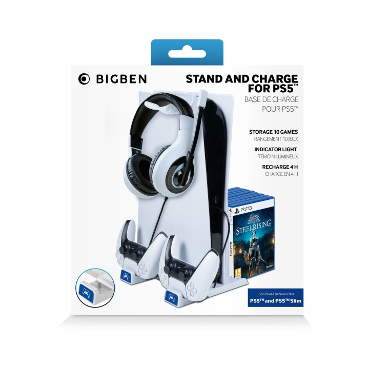 Bigben Stativ och laddning för PS5 i gruppen HEMELEKTRONIK / Spelkonsoler & Tillbehör / Sony PlayStation 5 / Tillbehör hos TP E-commerce Nordic AB (C83739)
