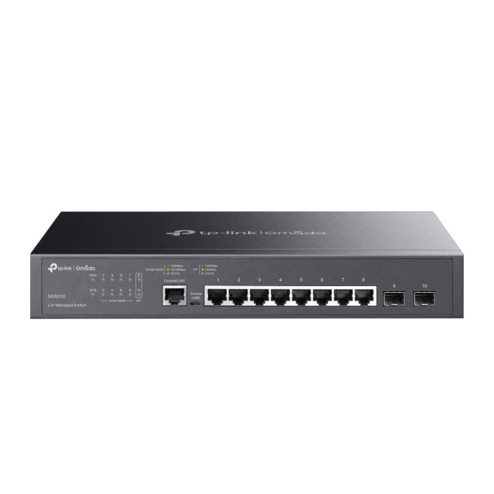 TP-Link JetStream 8-portars Gigabit L2 Managed Switch med 2 SFP-platser i gruppen DATORER & KRINGUTRUSTNING / Nätverk / Switchar hos TP E-commerce Nordic AB (C83836)