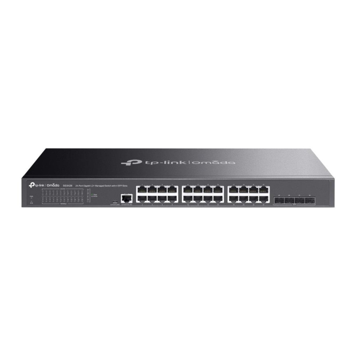 TP-Link JetStream 24-Port Gigabit L2 Managed Switch med 4 SFP-platser i gruppen DATORER & KRINGUTRUSTNING / Nätverk / Switchar hos TP E-commerce Nordic AB (C83840)