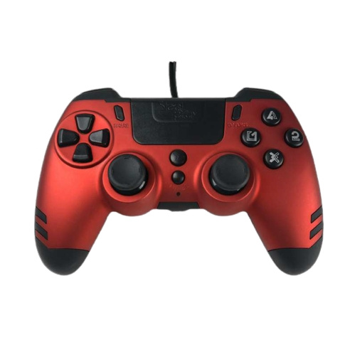 Steelplay MetalTech trådbunden handkontroll - RÖD i gruppen HEMELEKTRONIK / Spelkonsoler & Tillbehör / Sony PlayStation 4 / Tillbehör hos TP E-commerce Nordic AB (C84643)