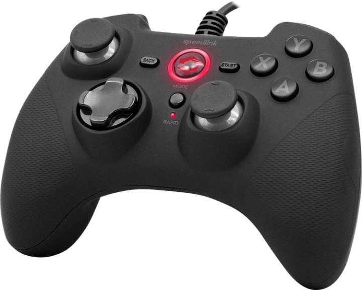 Speedlink Rait Gamepad för PC/PS3/Switch Gummi Svart i gruppen HEMELEKTRONIK / Spelkonsoler & Tillbehör / Nintendo Switch / Tillbehör hos TP E-commerce Nordic AB (C85283)