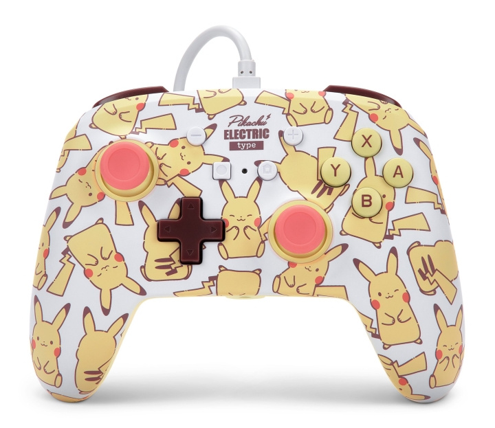 PowerA NSW ENH trådbunden handkontroll - Pikachu Blush i gruppen HEMELEKTRONIK / Spelkonsoler & Tillbehör / Nintendo Switch / Tillbehör hos TP E-commerce Nordic AB (C85476)