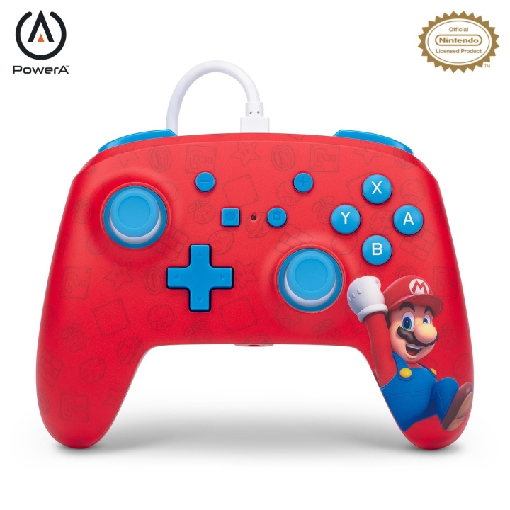 PowerA NSW ENH trådbunden handkontroll - WOO HOO MARIO /Nintendo Switch i gruppen HEMELEKTRONIK / Spelkonsoler & Tillbehör / Nintendo Switch / Tillbehör hos TP E-commerce Nordic AB (C85478)