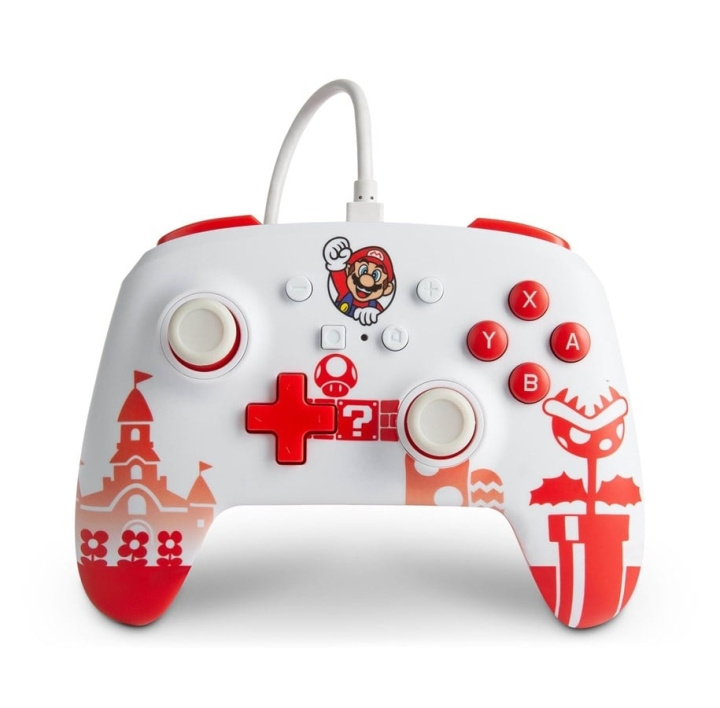 PowerA Förbättrad trådbunden handkontroll för Nintendo Switch - Mario röd / vit i gruppen HEMELEKTRONIK / Spelkonsoler & Tillbehör / Nintendo Switch / Tillbehör hos TP E-commerce Nordic AB (C85485)