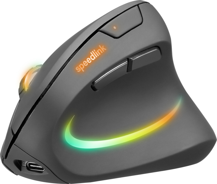 Speedlink PIAVO PRO upplyst uppladdningsbar vertikal ergonomisk mus - trådlös, gummisvart i gruppen DATORER & KRINGUTRUSTNING / Möss & Tangentbord / Möss / Trådlösa hos TP E-commerce Nordic AB (C85728)