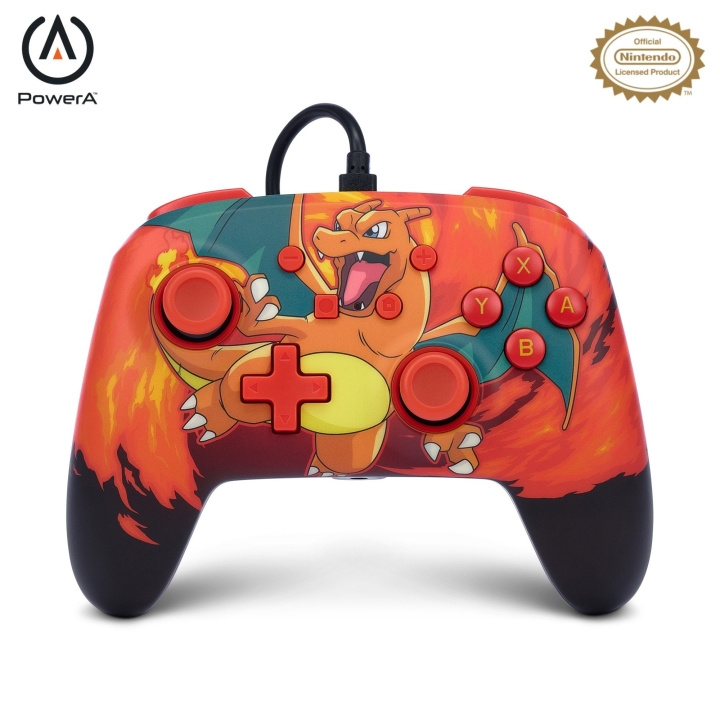 PowerA Förbättrad trådbunden handkontroll - Nintendo Switch - Charizard Vortex i gruppen HEMELEKTRONIK / Spelkonsoler & Tillbehör / Nintendo Switch / Tillbehör hos TP E-commerce Nordic AB (C86203)